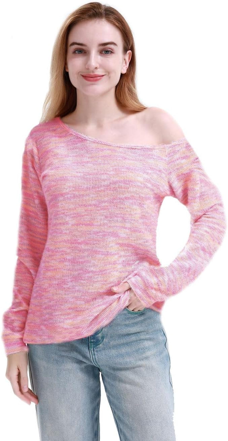 Woman’S Sweatershirt Lips Print Causal Blouse off the Shoulder Long Sleeve Loose Slouchy Pullover plus Size Tops