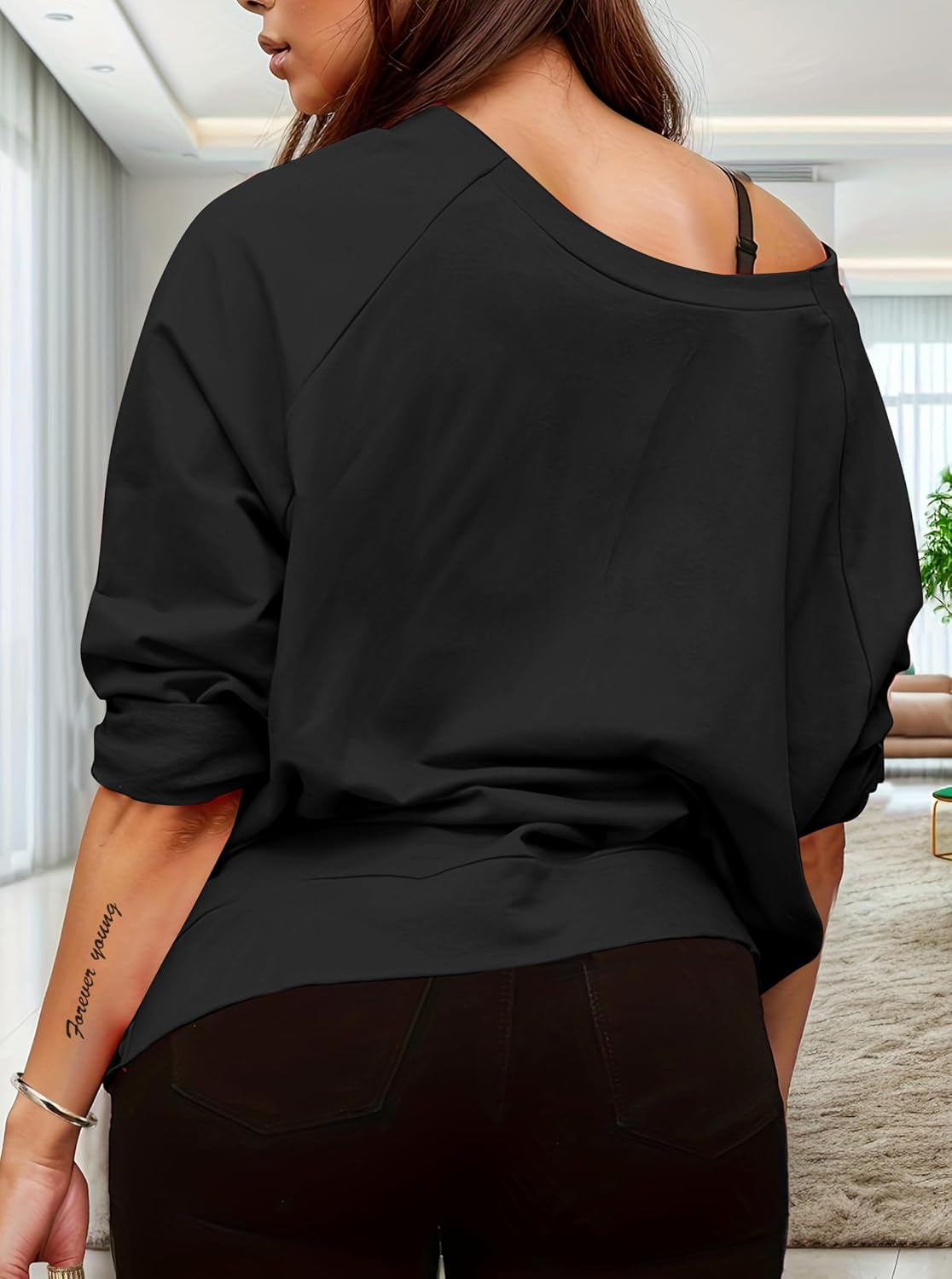 Women'S Sexy off Shoulder Sweatshirt Long Sleeve Hollow Out Sweatshirts