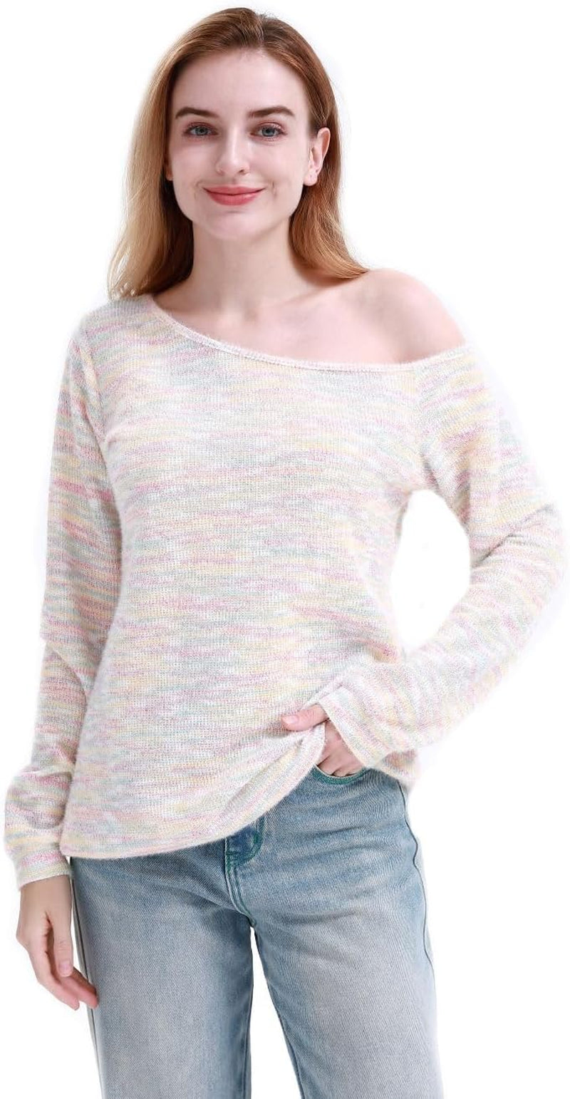 Woman’S Sweatershirt Lips Print Causal Blouse off the Shoulder Long Sleeve Loose Slouchy Pullover plus Size Tops